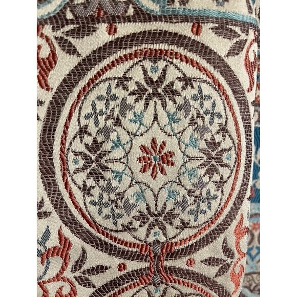 Retro Floral Jacket 16 Tan Boho Western Embroidery Tapestry Classic Chic 80s Art - Picture 7 of 12